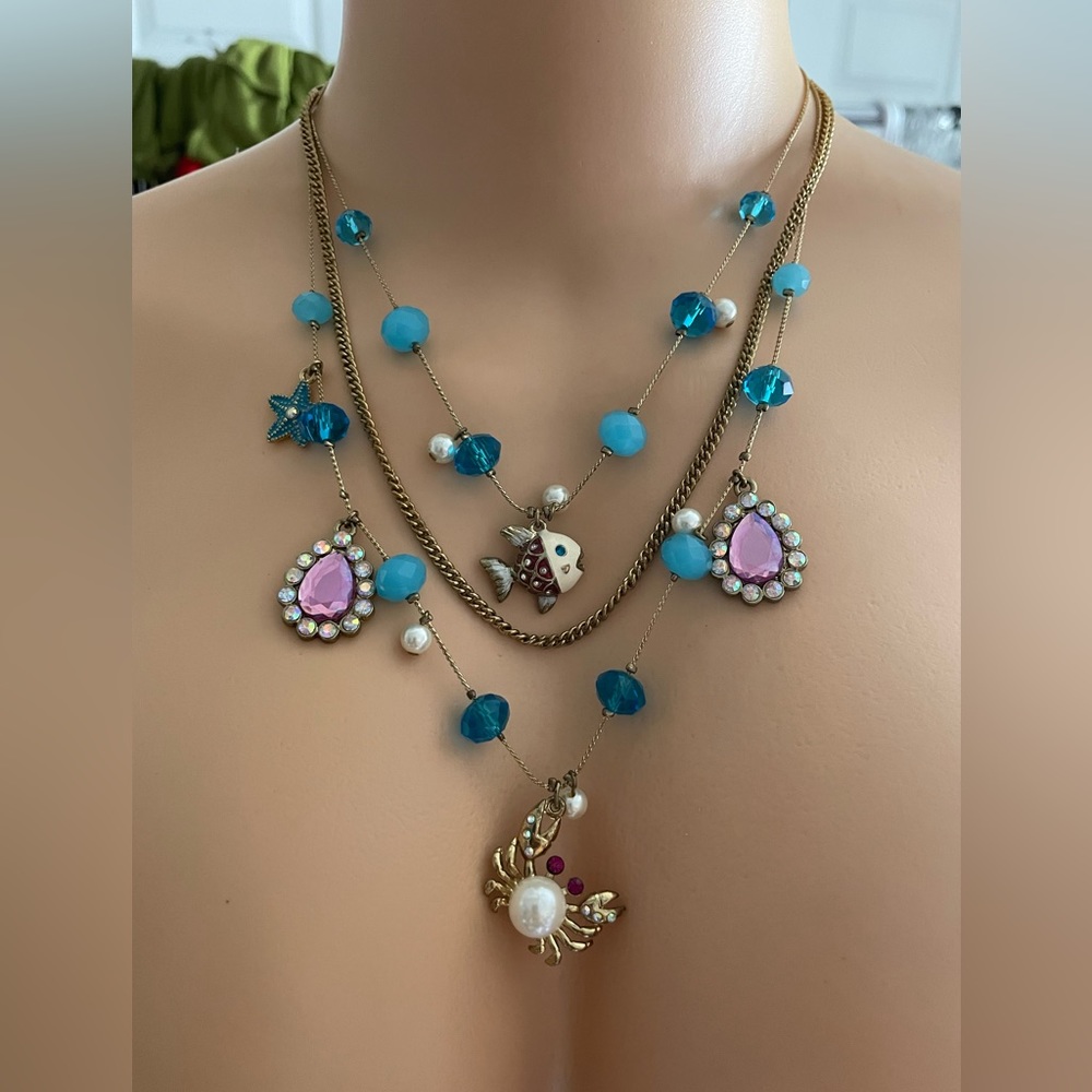 Betsey Johnson Crab + Fish + Starfish Necklace
